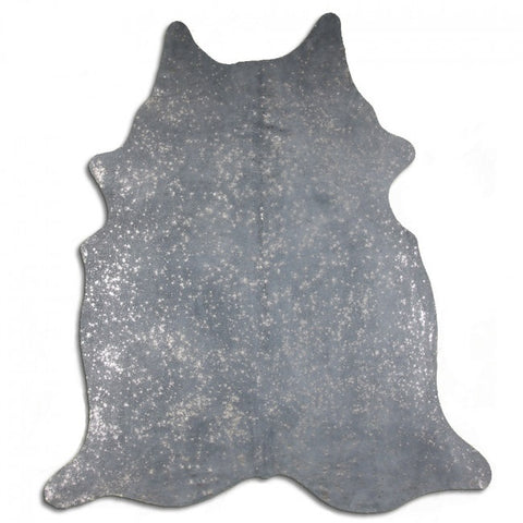 Acid Wash silver on grey Suede Leather Hide