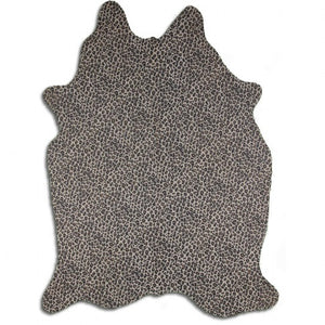 Beige Leopard Suede Leather Hide