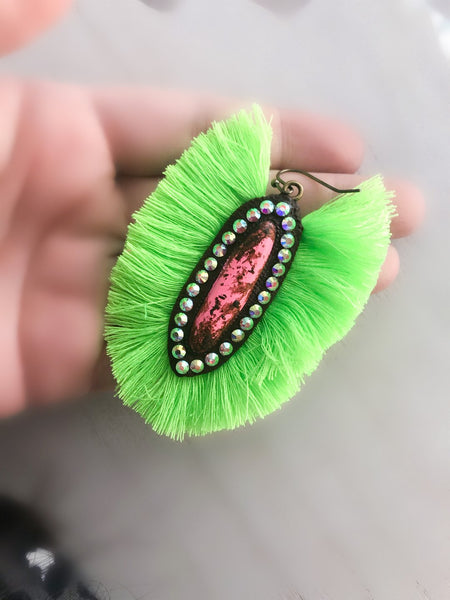 The Casper Earring-Lime