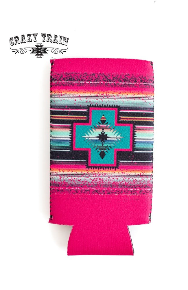 Pink Splatter Tall Can Koozie