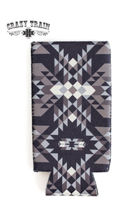 Black/White Aztec Tall Can Cooler