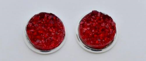 Red Druzy Earrings