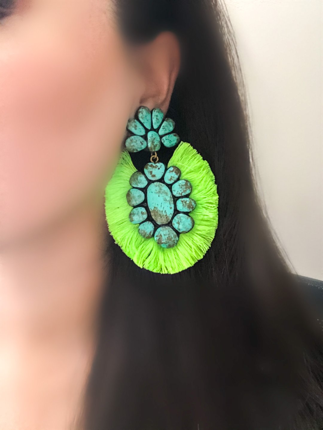 The Roan Earrings-Lime