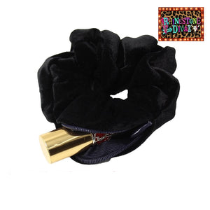 Black Velvet Hideaway Scrunchie