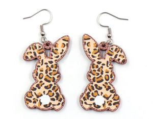 Acrylic Leopard Bunny Earrings