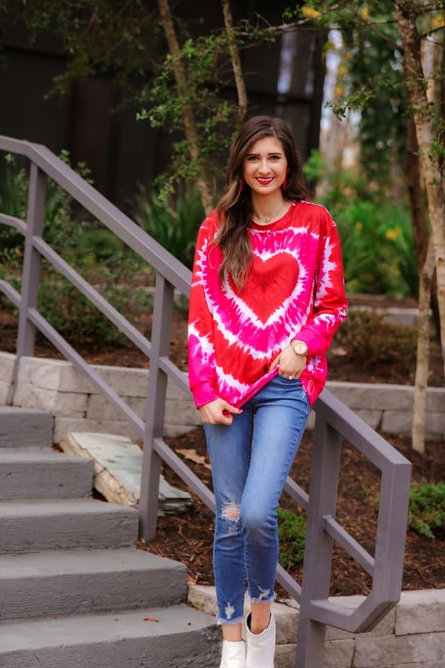 Tie Dye Heart Top