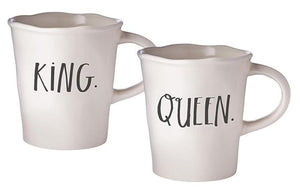Stem Print KING + QUEEN Cafe Mugs, Set of 2