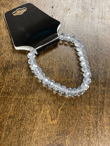 Clear Blue Ice Bead Bracelet