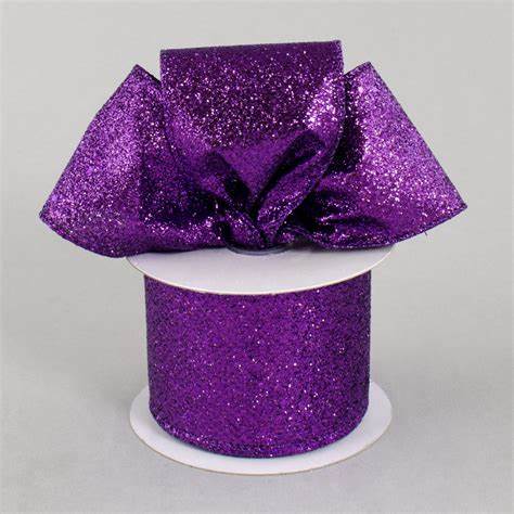 6" Glitter Purple Ribbon 10yds
