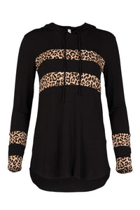 Black Small Stripe Leopard Thin Hoodie