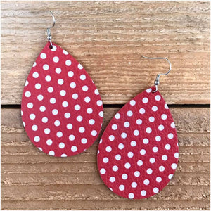 Red/White Polka Dot Earrings
