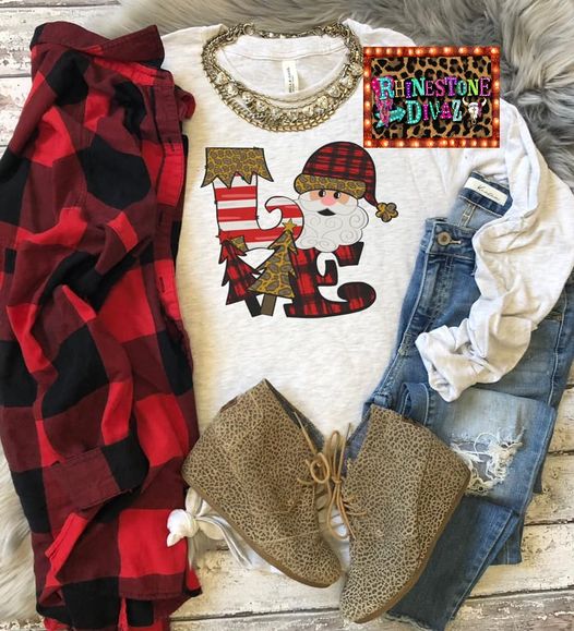 Love Leopard Santa SHORT SLEEVE Tee