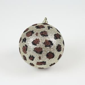5" Glitter Leopard Ball Ornament