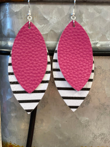 Pink Stripe Layer Earrings