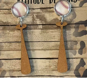 Baseball/Bat Earrings