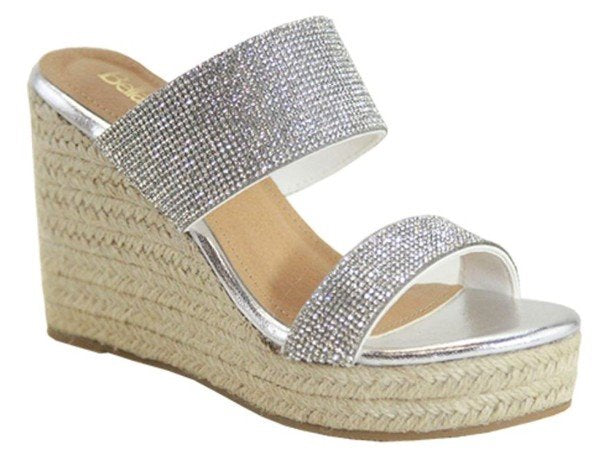 Silver Rhinestone Dam Wedge