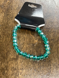 Clear Turquoise Bead Bracelet