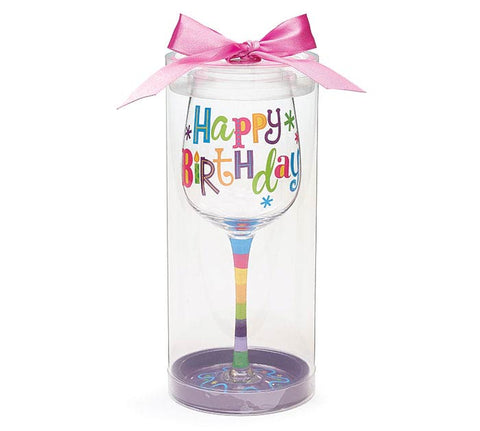 BIRTHDAY GLITZ WINE GLASS