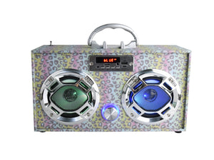 Leopard Glitter Boom Box