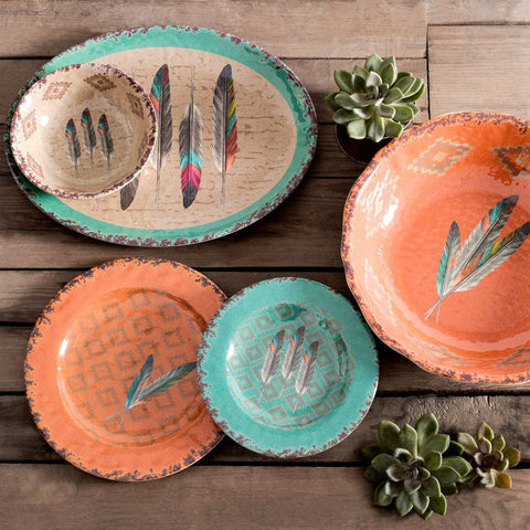 Feather 14-PC Melamine Dinnerware Set