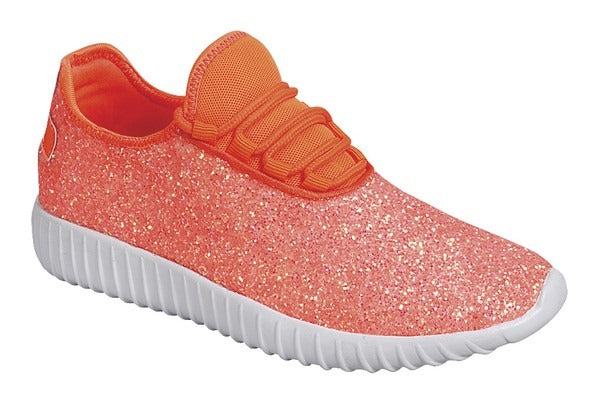 Neon Orange Glitter Bomb Sneaker