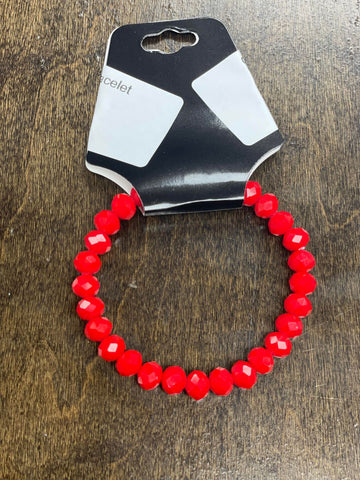 Christmas Red Bead Bracelet
