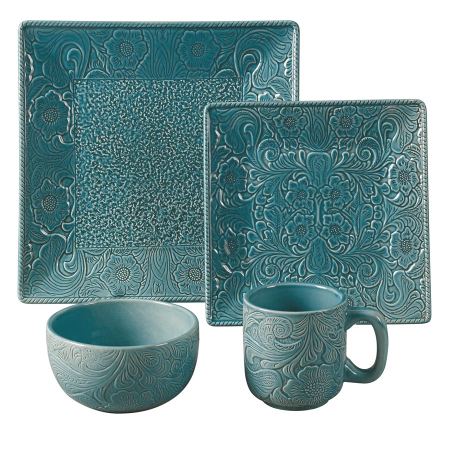 Savannah Turquoise 16-PC Dinnerware Set