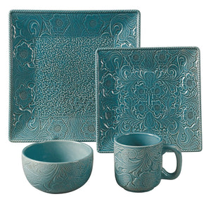 Savannah Turquoise 16-PC Dinnerware Set