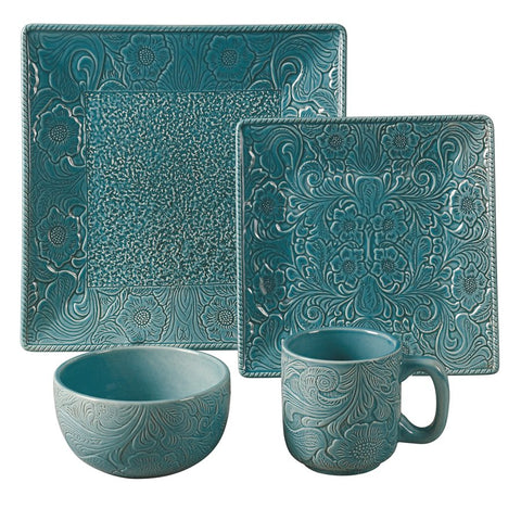 Savannah Turquoise 16-PC Dinnerware Set