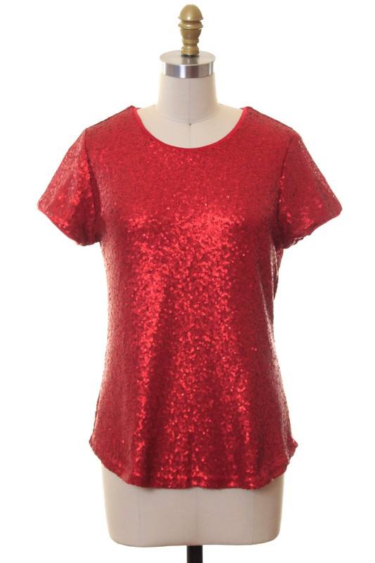 Red Sequin Top