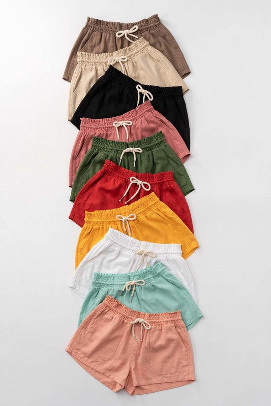 Mint Drawstring Shorts