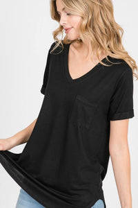 Black Basic Pocket Tee