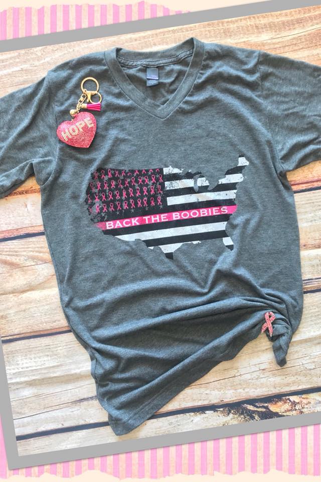 Back The Boobies Breast Cancer Awareness Tee