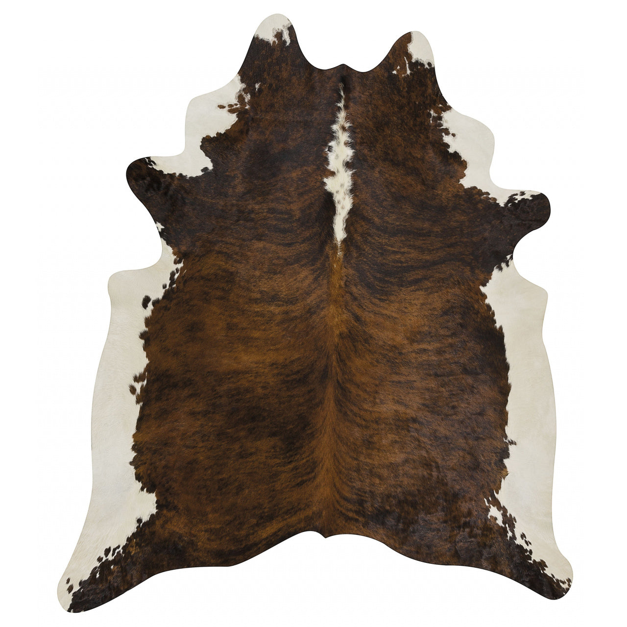 Brazilian Brindle with White Belly Cowhide Rug