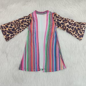 Kids Leopard Serape Cardigan