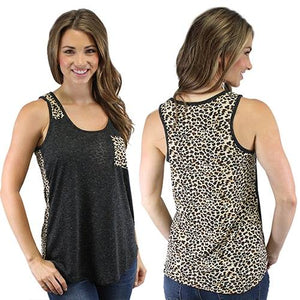 Black Leopard Pocket Tank