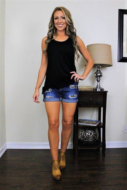 323 Leopard Patch Shorts
