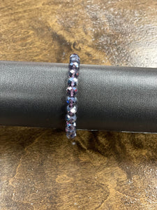 Clear Purple Bead Bracelet