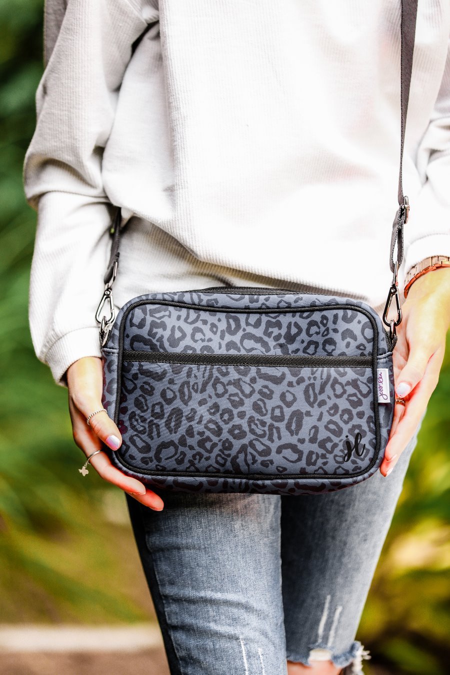 Black Leopard Neoprene Bag
