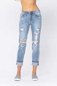 JB82245 Rainbow Paint Splatter Jean