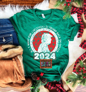 Green Trump For Christmas Tee