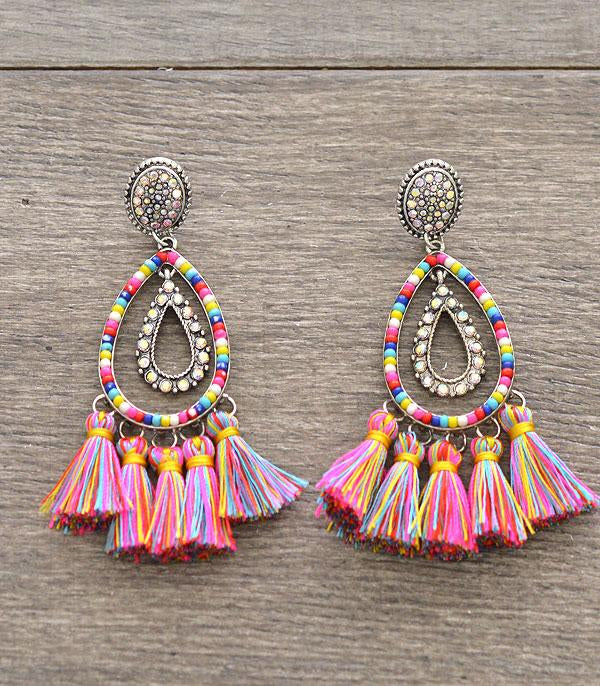 Multi Fringe Post Earrings