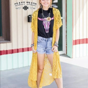 Mustard Albuquerque Lace Duster