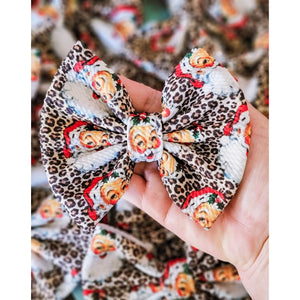 Santa Leopard Bow