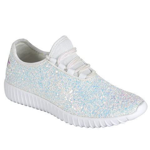 White Glitter Bomb Sneaker