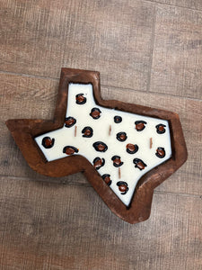 Texas Shaped Dough Bowl Candle  *Leopard* Crème Brûlée
