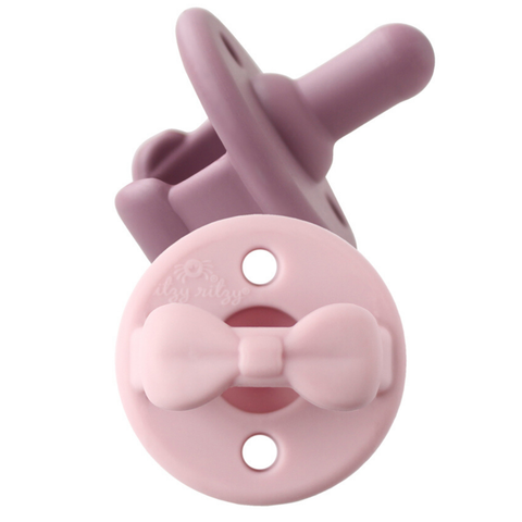 Lilac + Orchid Bow Sweetie Soother™ Pacifier Set