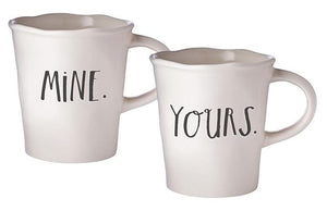Stem Print MINE + YOURS Cafe Mugs, Set of 2