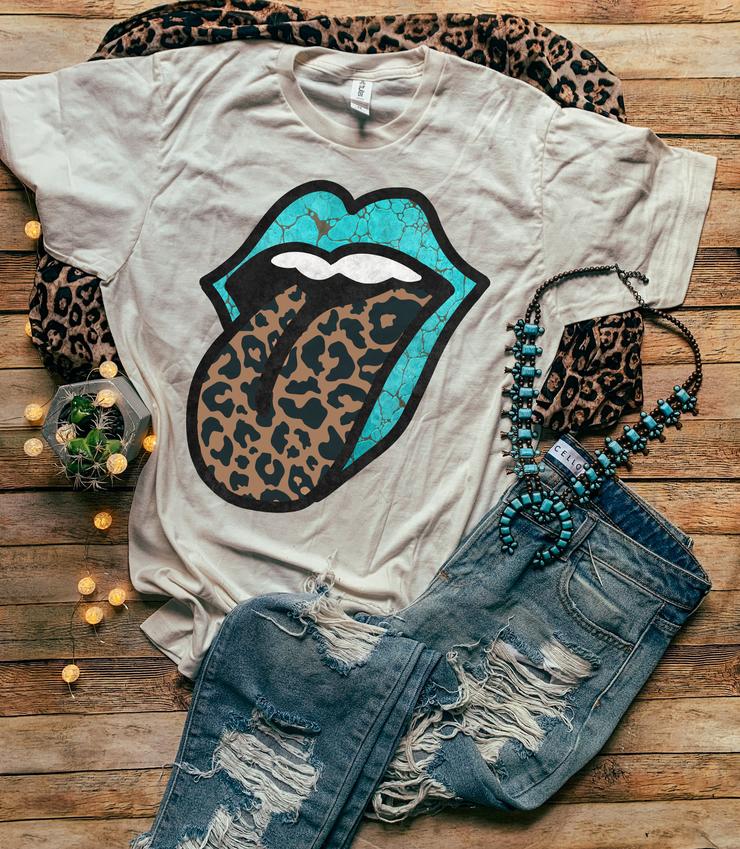 Turquoise Tongue Tee