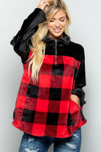 Plaid Sherpa Pullover